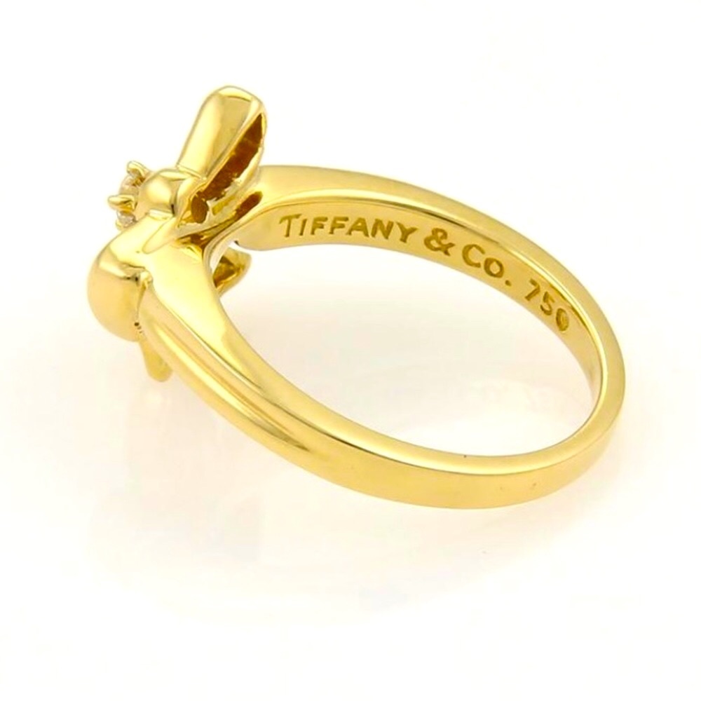 Tiffany and Co. 18K Diamond Engagement Ring & Diamond bow necklace BUNDLE - Picture 5 of 13